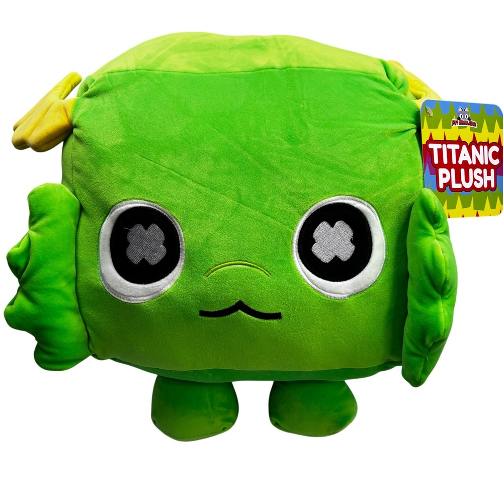 New Pet Simulator Titanic Axolotl Plush Big Games Green Blocky Stuffed Toy 16 In
